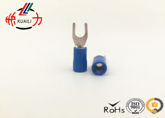 Blauwe pvc Geïsoleerde Vrouwelijke de Spadeschakelaar van SV 2-4/Ingeblikt het type van U van Koperhandvaten kabelhandvat